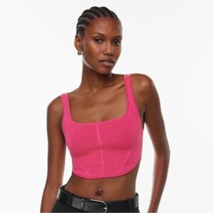 Wilfred Free Aritzia Babaton Sculpt Knit Bustier In Eros Pink